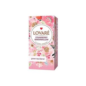 LOVARÉ Strawberry marshmallow zelený čaj 24 sáčků obraz