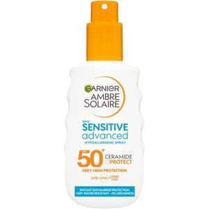 Garnier Ambre Solaire Sensitive Advanced ochranné opalovací mléko ve spreji SPF 50+ pro citlivou pokožku 150 ml obraz