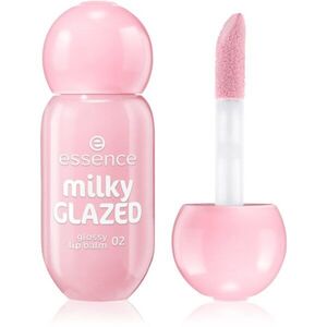 essence milky GLAZED tónovací balzám na rty s leskem odstín 02 Strawberry Whip 4 ml obraz