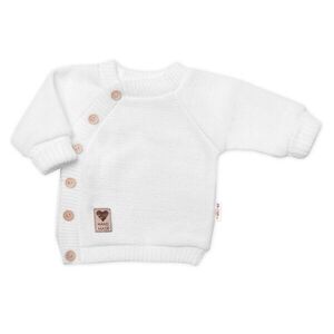 Baby Nellys Dětský pletený svetřík s knoflíčky, zap. bokem, Hand Made bíly vel. 68/74 obraz