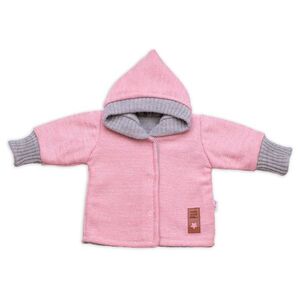 Baby Nellys Rostoucí oboustranný svetřík s kapucí Hand Made, růžová-šedá obraz