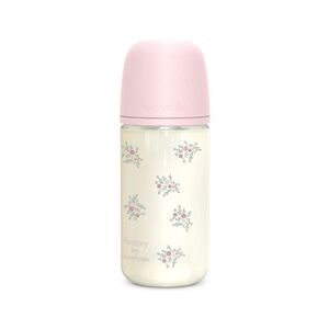 Suavinex Poetry Skleněná láhev fyziologická SX Pro 3m+ MF 240 ml 1 ks růžová obraz