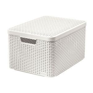 Curver Úložný box Rattan Style2 L s víkem 1 ks krémový obraz