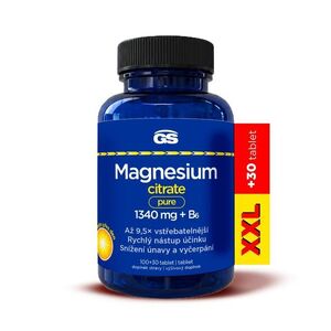 GS Magnesium citrát pure 1340 mg + B6 XXL 100+30 tablet obraz