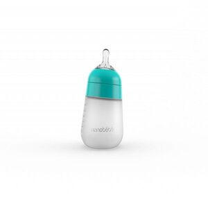 Nanobébé Silikonová dětská Flexy láhev 270ml 1ks - tyrkysová obraz