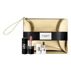 GIVENCHY - Sada Le Rouge – rtěnka, mini balzám a zlatá kosmetická taštička obraz