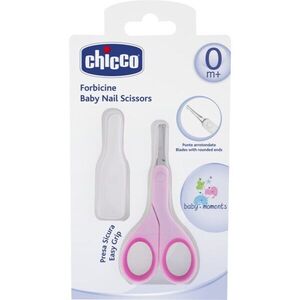 Chicco Baby Moments dětské nůžky s kulatou špičkou 0m+ Pink 1 ks obraz