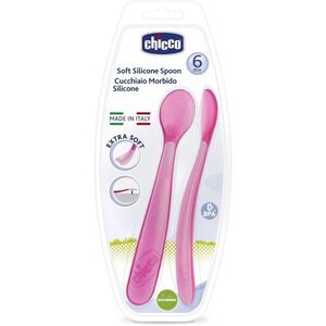 Chicco Soft Silicone lžička 6m+ Pink 2 ks obraz