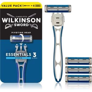 Wilkinson Sword Essentials 3 Hybrid holicí strojek + náhradní hlavice 4 ks obraz