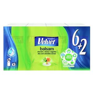 VELVET Papírové kapesníky 4-vrstvé Balsam 8 x 10 kusů obraz
