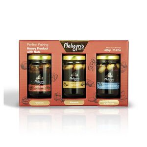 MELIGYRIS Dárkový box krétského medu s ořechy 450 g obraz