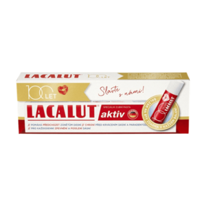 LACALUT Aktiv zubní pasta 75ml+balzám na rty 100 let edice obraz