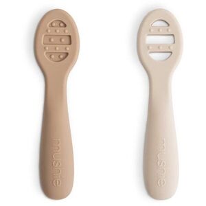 Mushie First Feeding Baby Spoons lžička Natural/ Shifting Sand 6m+ 2 ks obraz