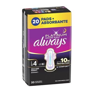 ALWAYS Platinum Secure Night Ultra Hygienické vložky 20 kusů obraz