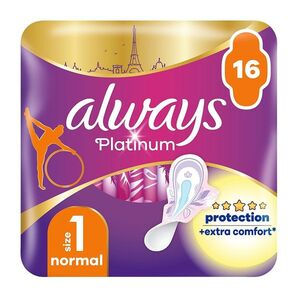 ALWAYS Platinum Normal vel.1 Hygienické vložky s křidélky 16 kusů obraz