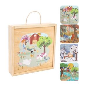 2KIDS TOYS Puzzle v dřevěné krabici čtyři roční období obraz