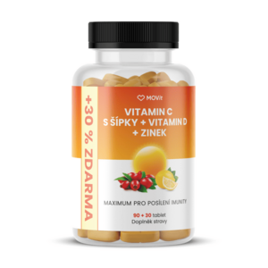 MOVit Energy Vitamin C 1200 mg s šípky + Vitamin D + Zinek PREMIUM 90+30 tablet obraz