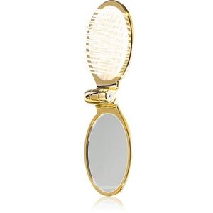 Janeke Gold Line Golden Folding Hair-Brush with Mirror hřeben na vlasy se zrcátkem 9, 5 x 5, 5 x 3, 5 cm 1 ks obraz