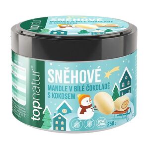 TOPNATUR Vánoční sněhové mandle v bílé LC čokoládě s kokosem 250 g obraz
