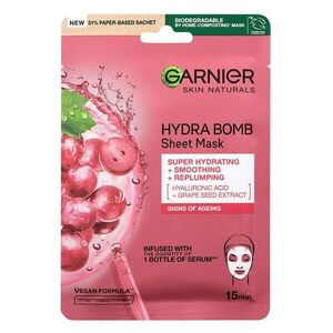 Garnier Skin Naturals Hydra Bomb vyhlazující a vyplňující textilní maska s výtažkem z hroznů 28 g obraz
