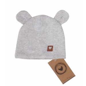 Z&Z Dvouvrstvá bavlněná čepička LOVE TEDDY, šedá vel. 80/86 obraz