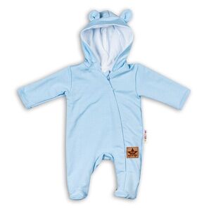 Baby Nellys Kojenecký teplákový overal s kapucí Teddy - sv. modrý, vel. 86 obraz