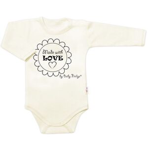Baby Nellys Body dlouhý rukáv Made with love, ecru vel. 80 obraz