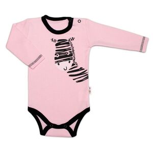 Baby Nellys Body dlouhý rukáv, růžové, Zebra vel. 56 obraz