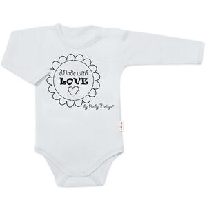 Baby Nellys Body dlouhý rukáv Made with love, šedé vel. 80 obraz