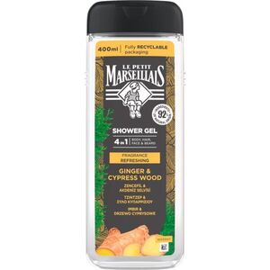 Le Petit Marseillais Zázvor & Cypřiš sprchový gel 4 v 1 pro muže 400 ml obraz