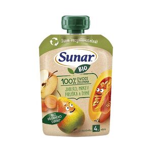 SUNAR Ovocná zeleninová kapsička jablko hruška mrkev dýně 4m BIO 100 g obraz