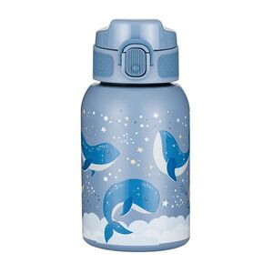 PETITE&MARS Nerezová termo láhev se slámkou whale song 12m+ 350 ml obraz