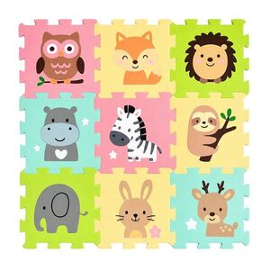PETITE&MARS Podlahové skládací puzzle nexli safari friends 9 kusů obraz