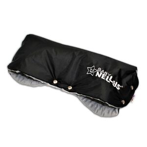 Baby Nellys Rukávník ke kočárku minky - sv. šedá/černý obraz