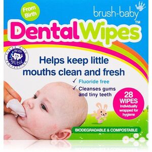 Brush Baby DentalWipes ubrousky na zuby pro děti 28 ks obraz