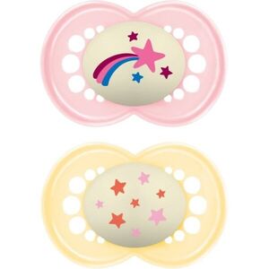 MAM Original Night 6m+ dudlík Yellow/ Pink 2 ks obraz