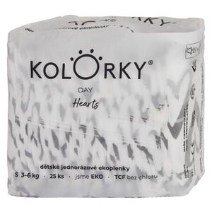 KOLORKY DAY Jednorázové EKO plenky srdce S (3-6 kg) 25 kusů obraz