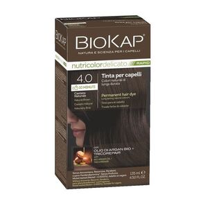 BIOKAP Nutricolor Delicato Rapid 4.00 Přírodní hnědá tmavá barva na vlasy 135 ml obraz