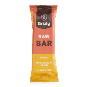 Grizly Raw bar mango, makadam, černý rybíz tyčinka 55 g obraz