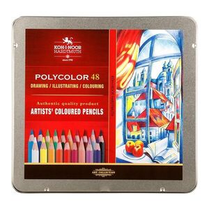 KOH-I-NOOR POLYCOLOR 3826/48 - umělecké pastelky v plechovém pouzdře - 48 ks obraz