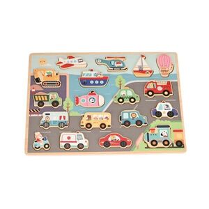 Lelin Dřevěné 3D puzzle Doprava, velké – Lelin obraz
