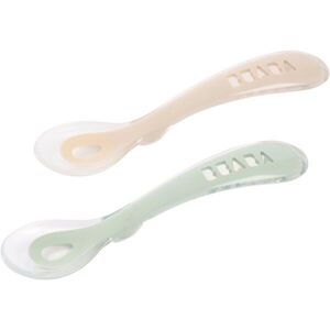 Beaba Silicone Spoon Set lžička Clay / Misty green 8m+ 2 ks obraz