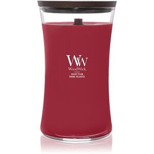 Woodwick Velvet Plum vonná svíčka s dřevěným knotem 609 g obraz