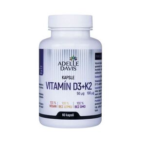 Adelle Davis Vitamín D3 50 mcg + K2 100 mcg 60 kapslí obraz