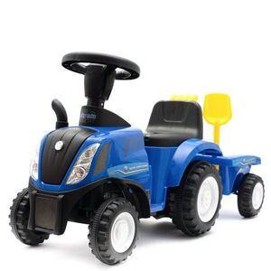 Baby Mix Dětské odrážedlo traktor s vlečkou a nářadím New Holland modrý obraz