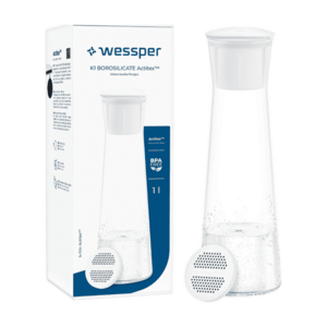 Wessper Filtrační karafa K1 Borosilicate Actitex 1 l, bílá + 1 filtr obraz
