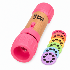 Adam Toys Dětská svítilna s projektorem – 48 obrázků, 6 disků, růžová, 3+ obraz