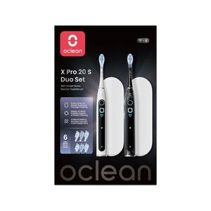Oclean X Pro 20 S DUO set sonických kartáčků 2 ks černá + bílá obraz
