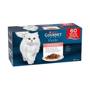 Purina Gourmet Perle hovězí, kuře, králík, losos ve šťávě kapsičky pro kočky 60x85 g obraz