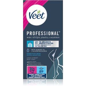Veet Professional Sensitive Skin voskové depilační pásky pro citlivou pokožku 40 ks obraz